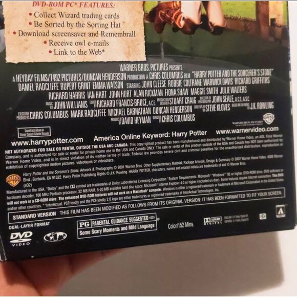 Vintage Harry Potter Sorcerer’s Stone DVD 2001 First Release Collector Slipcover - Picture 10 of 10